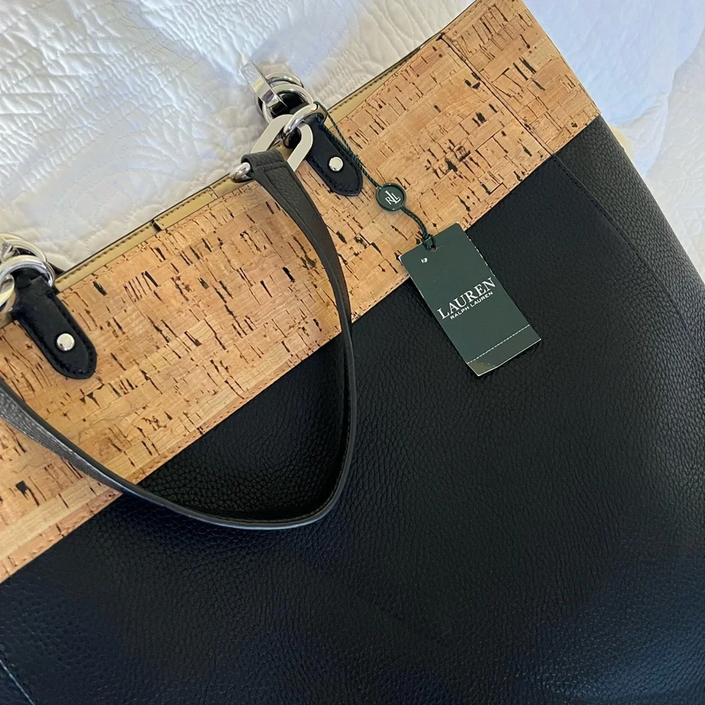 Lauren Ralph Lauren Black Work Tote Purse - Picture 5 of 7